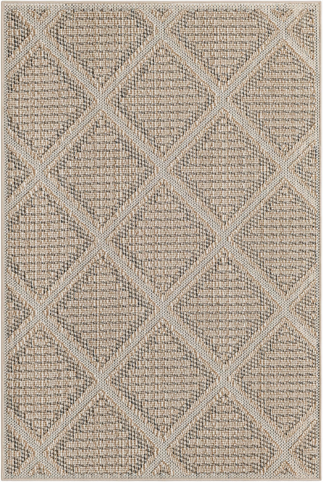 4' 1 x 6' 1 Washable Lattice Indoor / Outdoor Rug