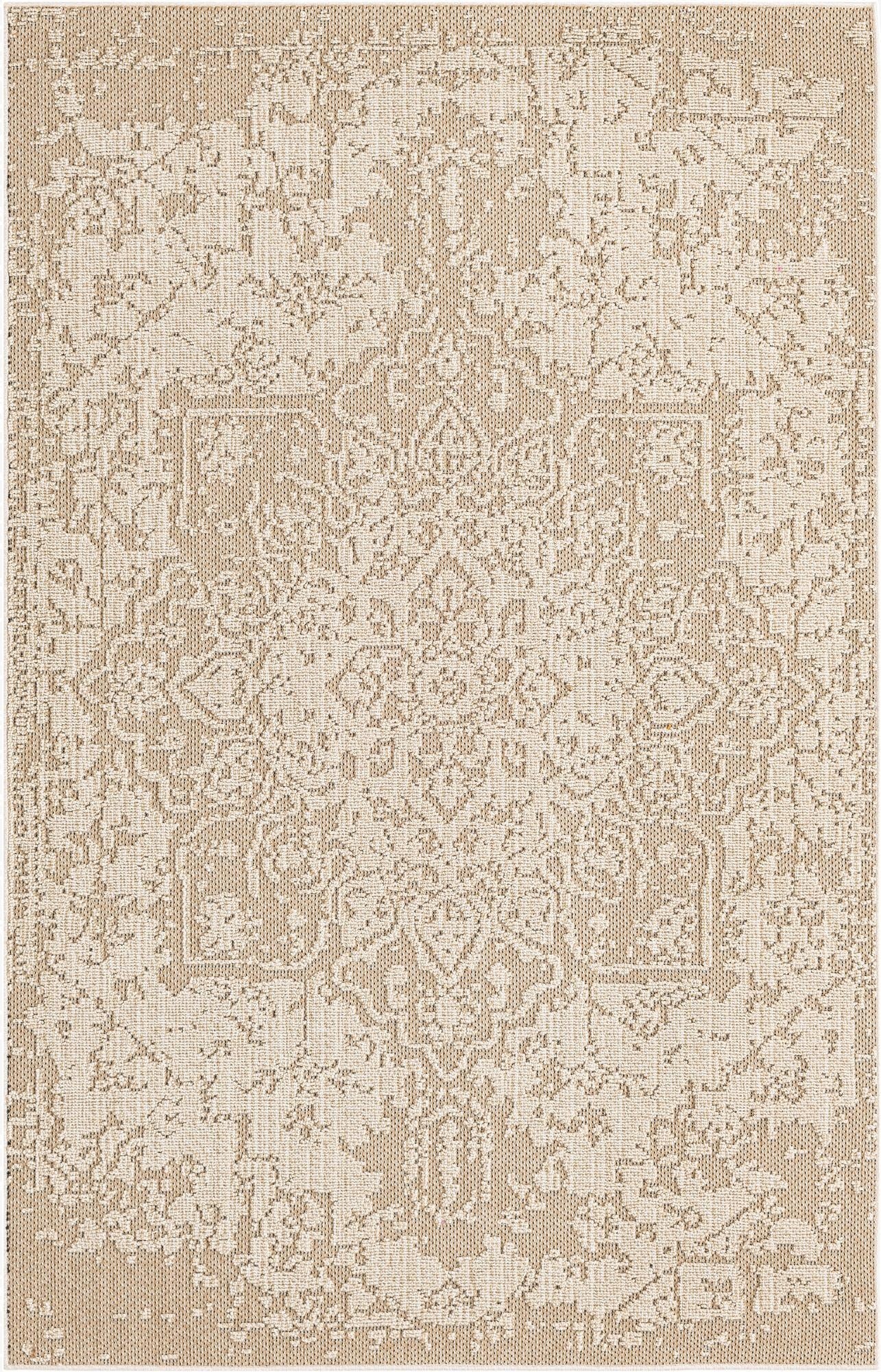 Primary image 5' 3 x 8'  Washable Traditional Indoor / Outdoor Rug