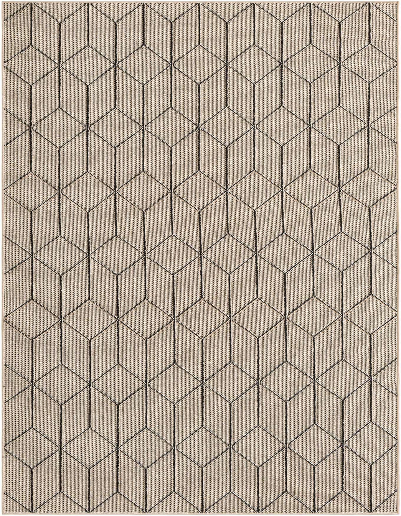6' 1 x 9' Easy-Clean Trellis Indoor / Outdoor Rug