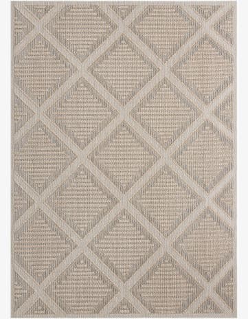 Khaki Easy-Clean Trellis Indoor / Outdoor Rug