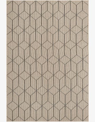 Khaki Easy-Clean Trellis Indoor / Outdoor Rug