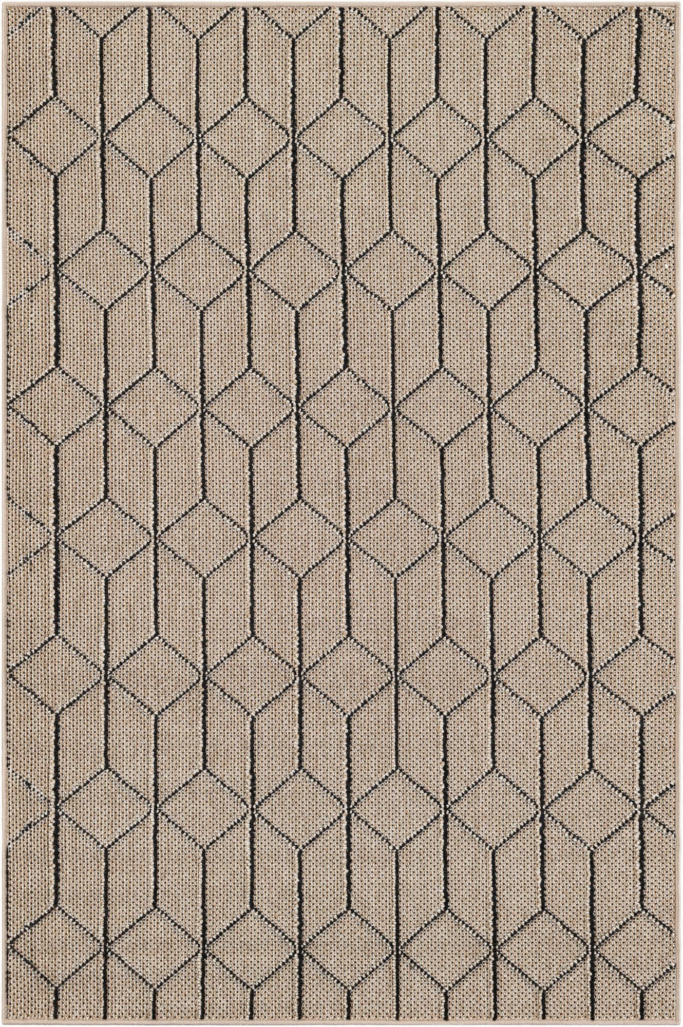 4' 1 x 6' 1  Washable Trellis Indoor / Outdoor Rug