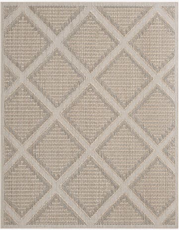Khaki Easy-Clean Trellis Indoor / Outdoor Rug