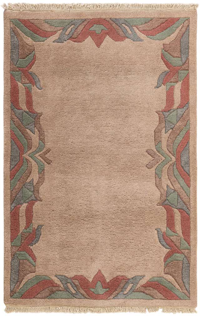4' 2 x 6' 1 Hand Knotted Tibet Wool Rug