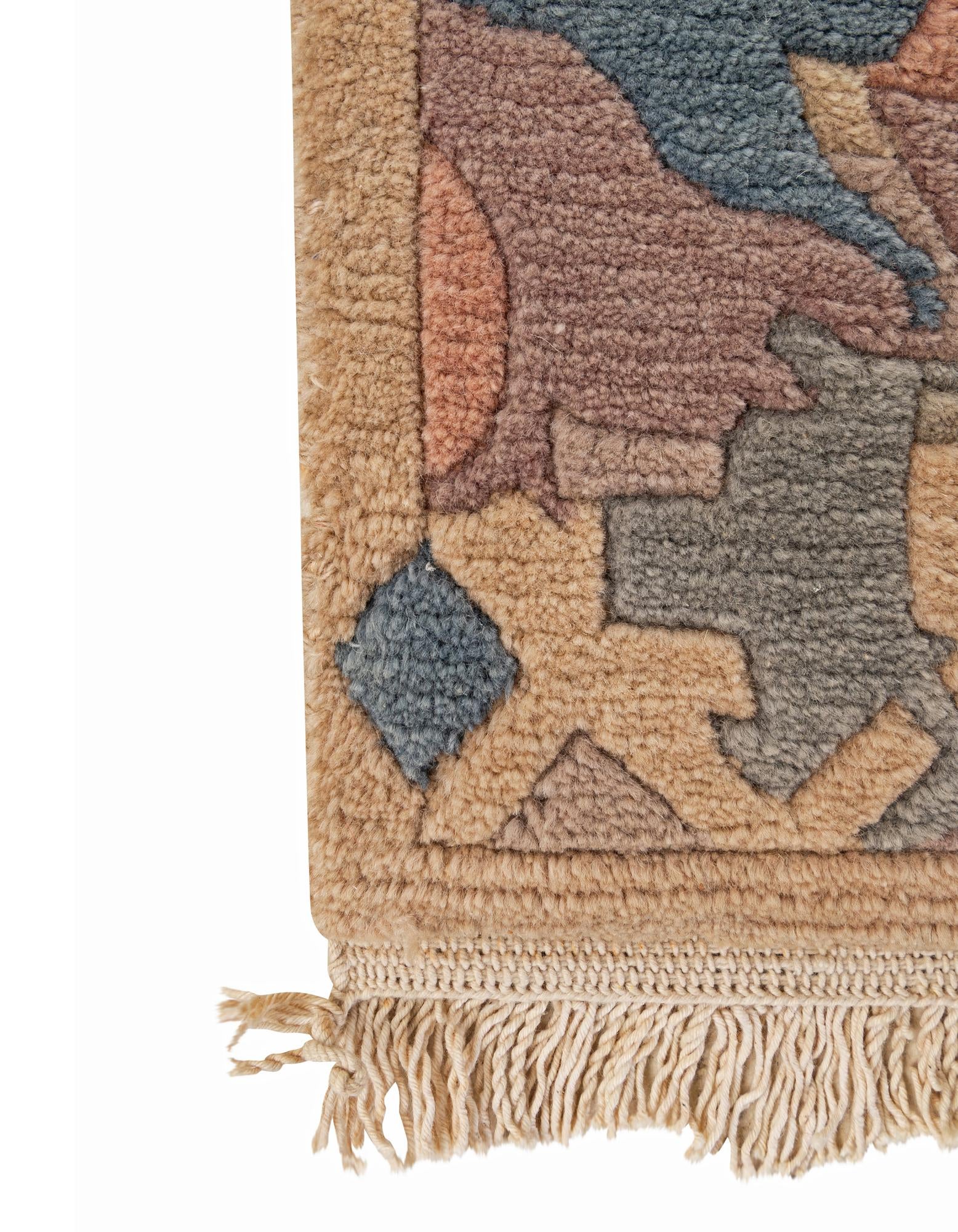2' 6 x 4' 9 Hand Knotted Tibet Wool Rug