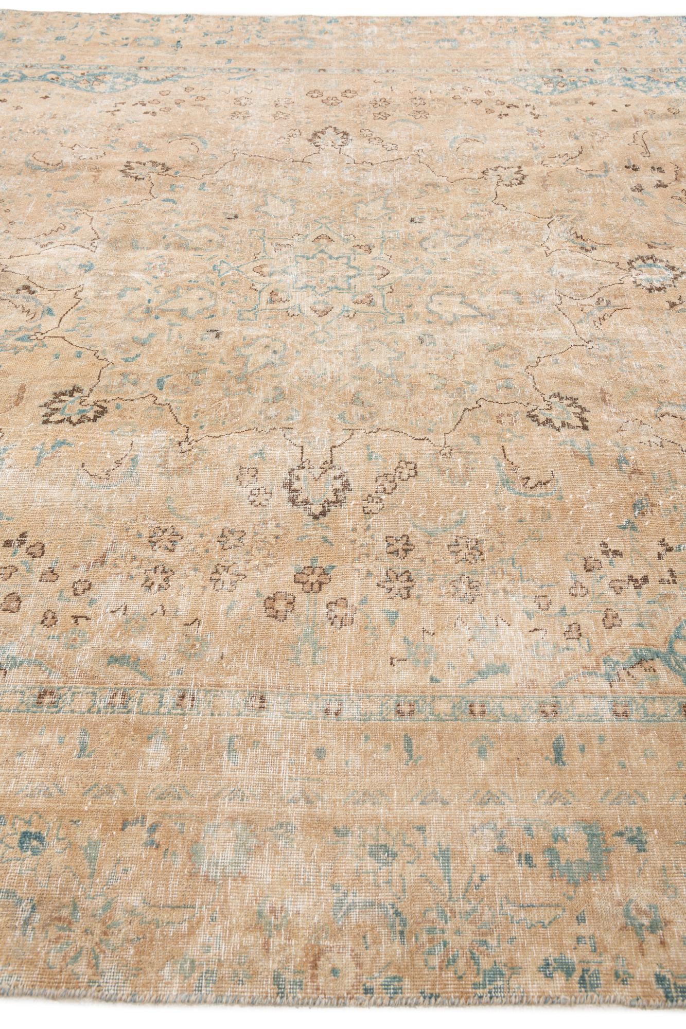 8' 1 x 11' Hand Knotted Ultra Vintage Persian Wool Rug