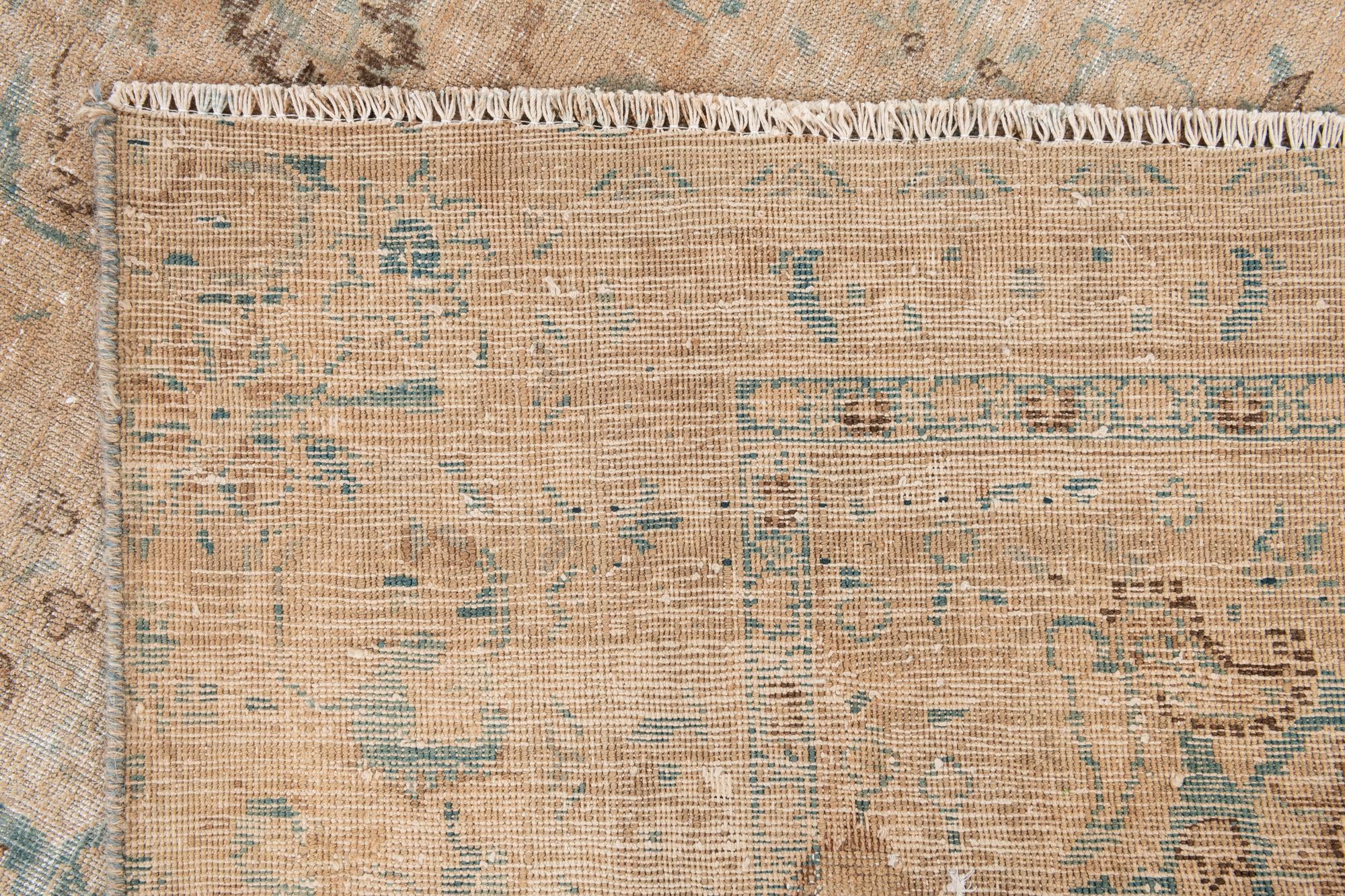 8' 1 x 11' Hand Knotted Ultra Vintage Persian Wool Rug