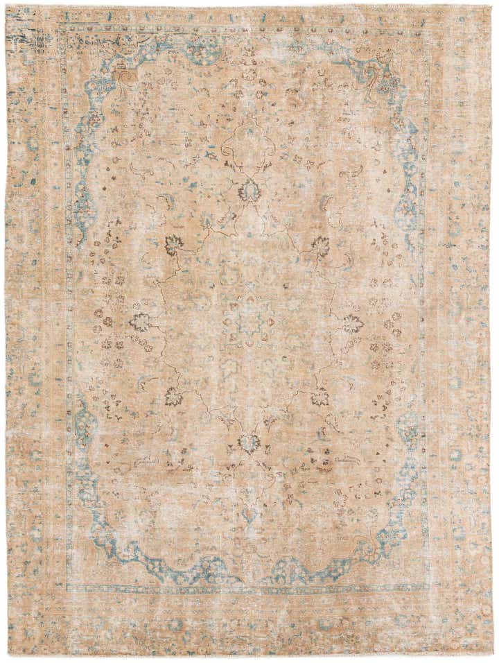 8' 1 x 11' Hand Knotted Ultra Vintage Persian Wool Rug