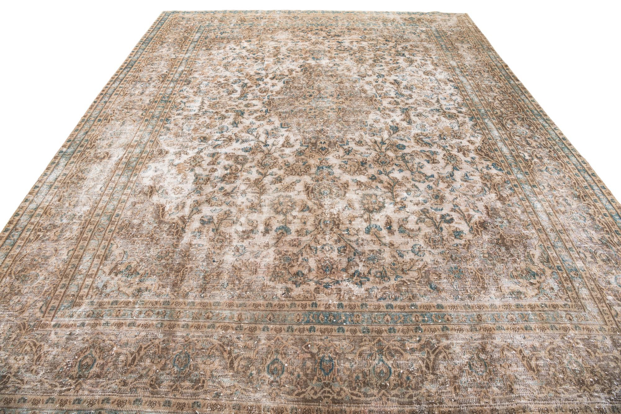9' 5 x 11' 10 Hand Knotted Ultra Vintage Persian Wool Rug