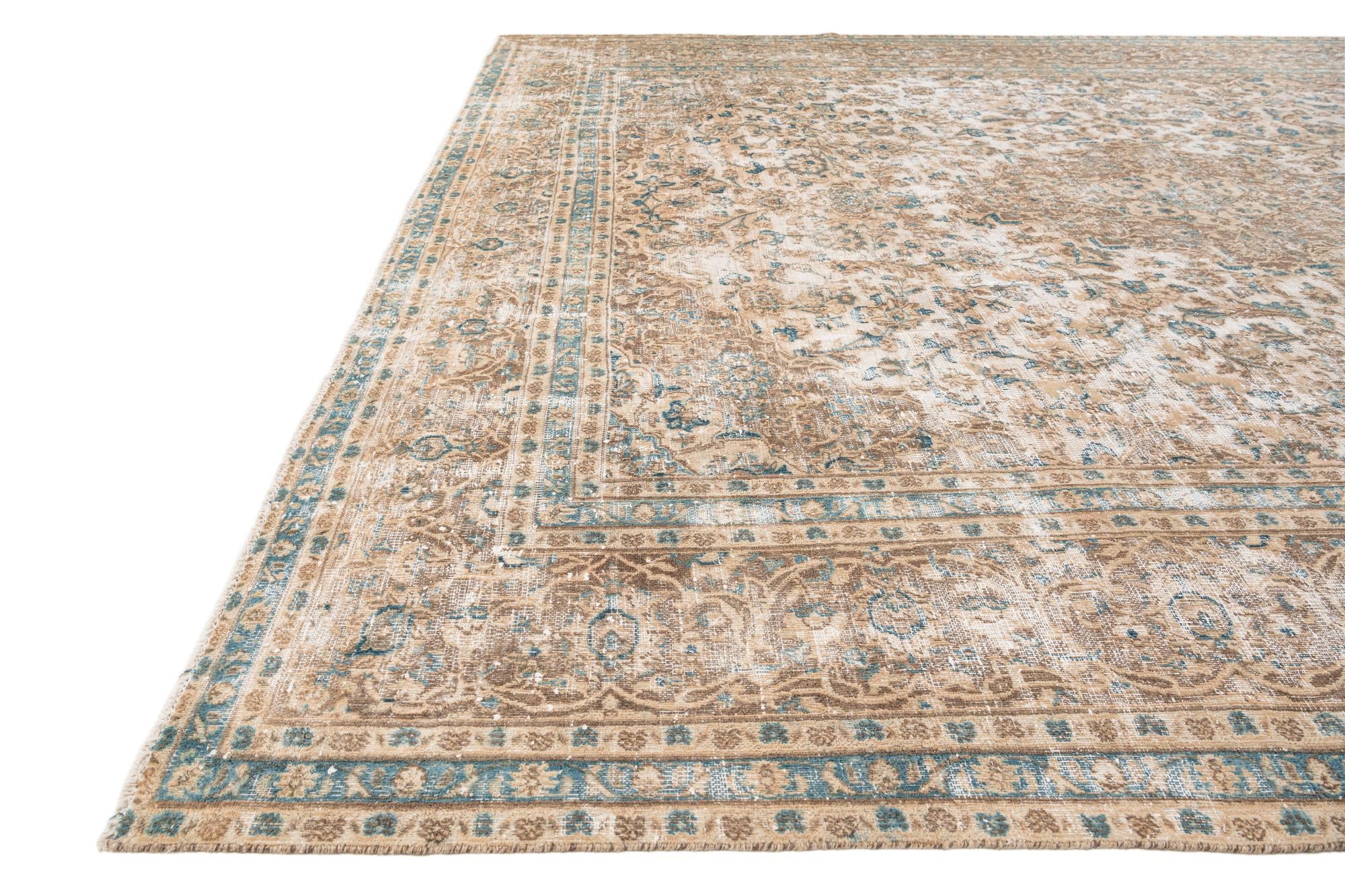 9' 5 x 11' 10 Hand Knotted Ultra Vintage Persian Wool Rug