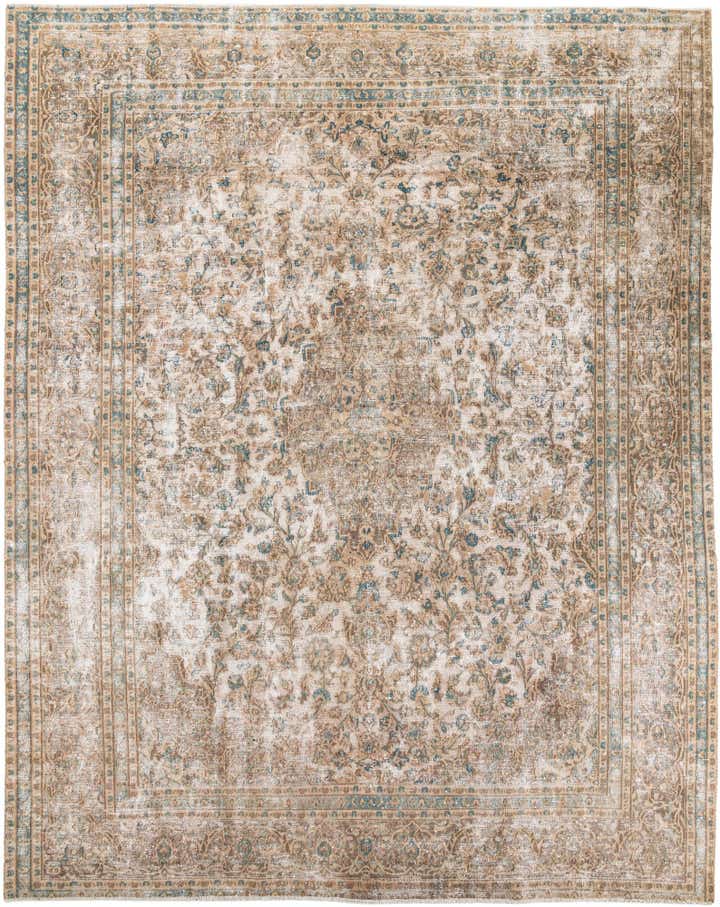 9' 5 x 11' 10 Hand Knotted Ultra Vintage Persian Wool Rug