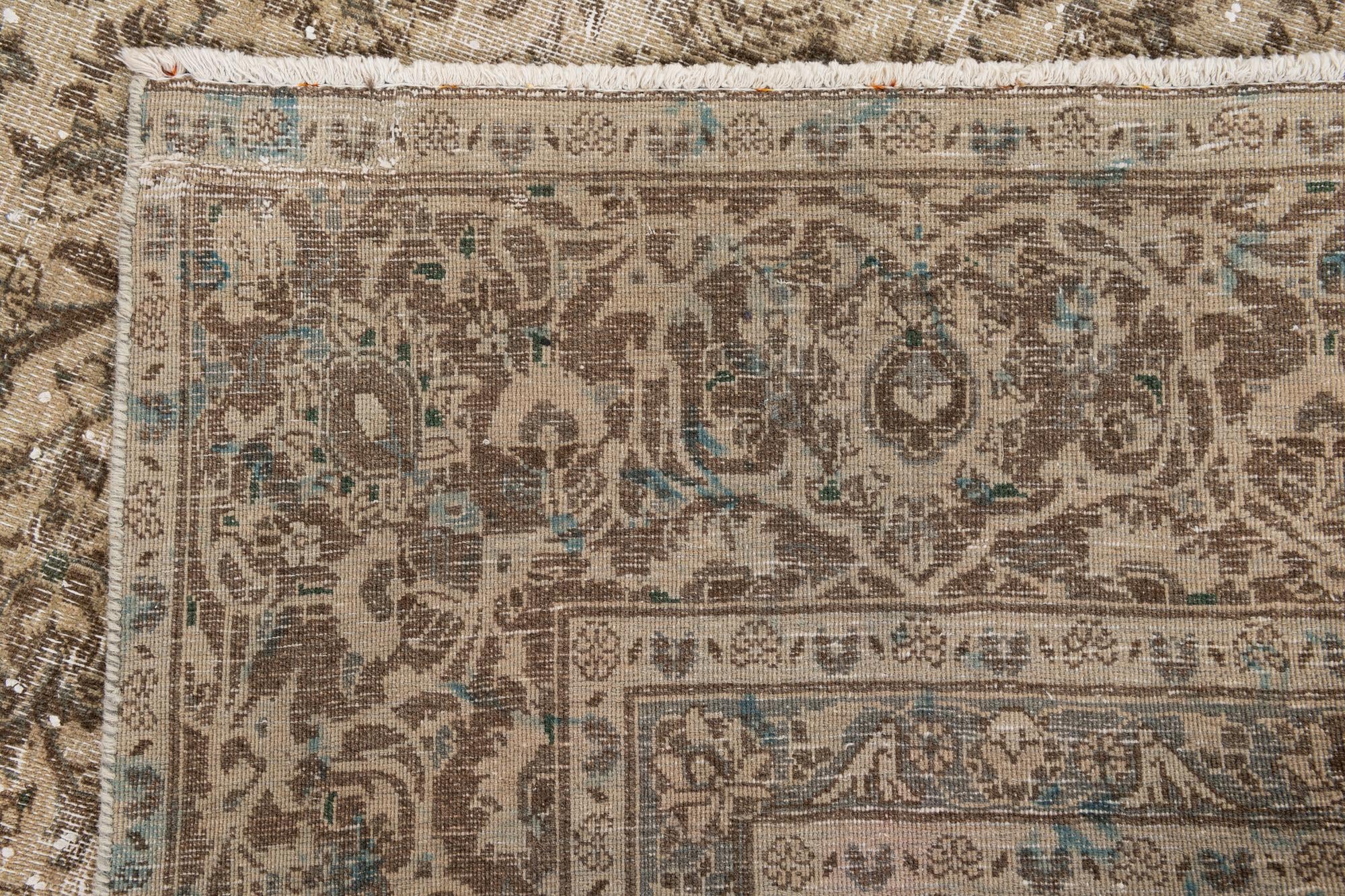 8' 6 x 11' 6 Hand Knotted Ultra Vintage Persian Wool Rug