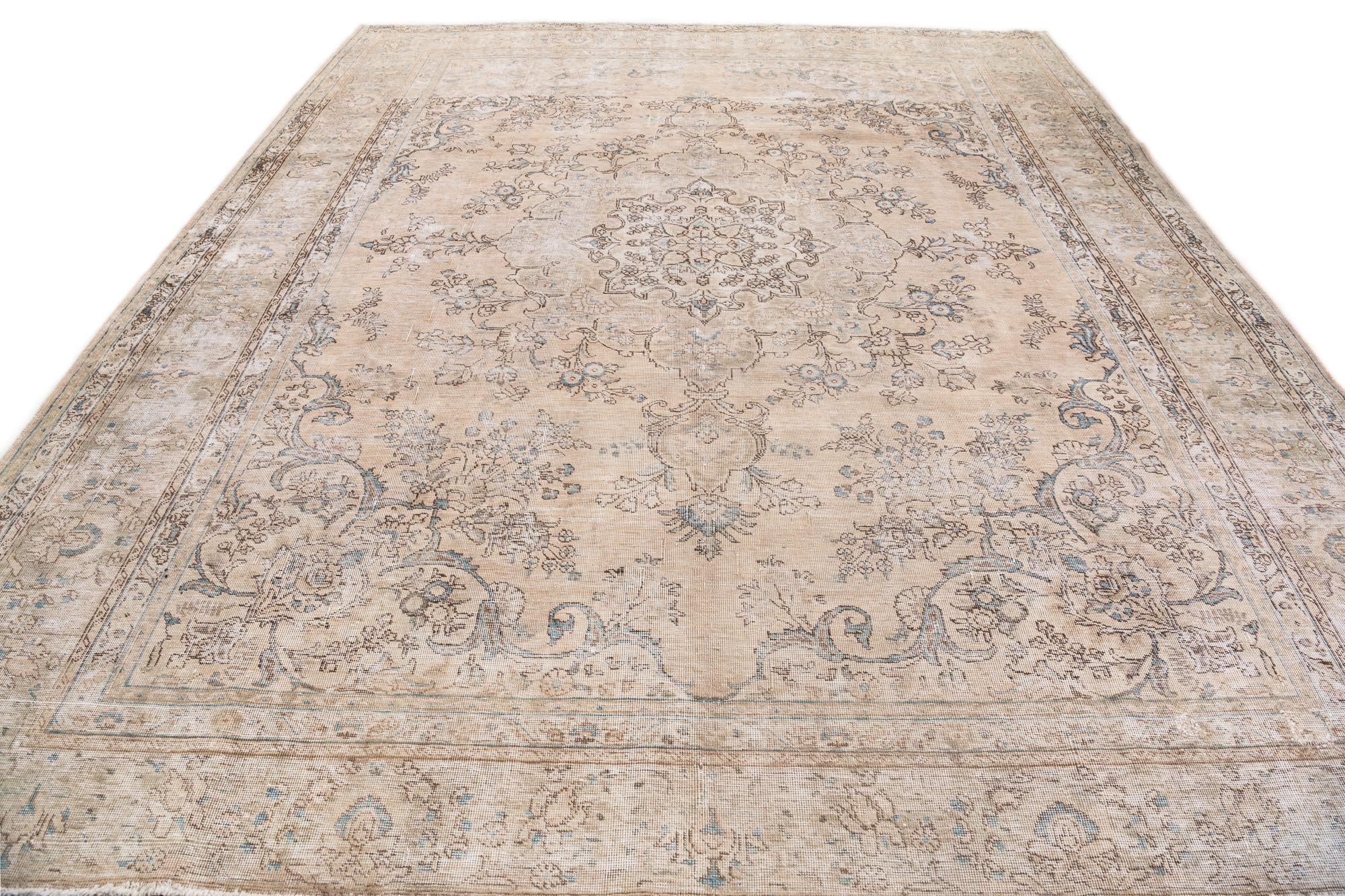 10' x 12' 1 Hand Knotted Ultra Vintage Persian Wool Rug
