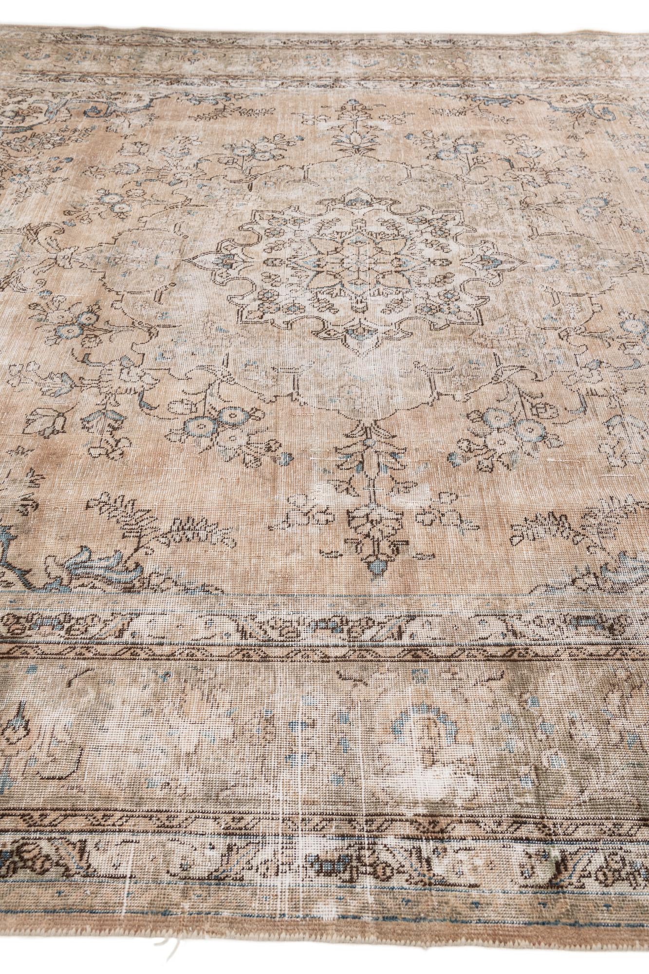 10' x 12' 1 Hand Knotted Ultra Vintage Persian Wool Rug