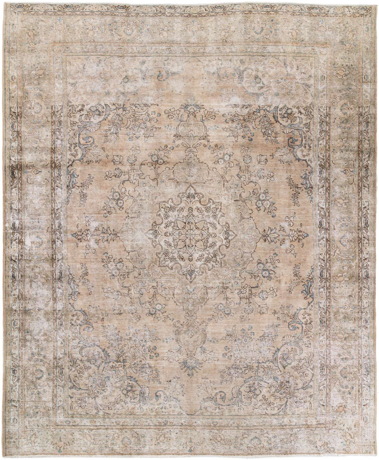 10' x 12' 1 Hand Knotted Ultra Vintage Persian Wool Rug
