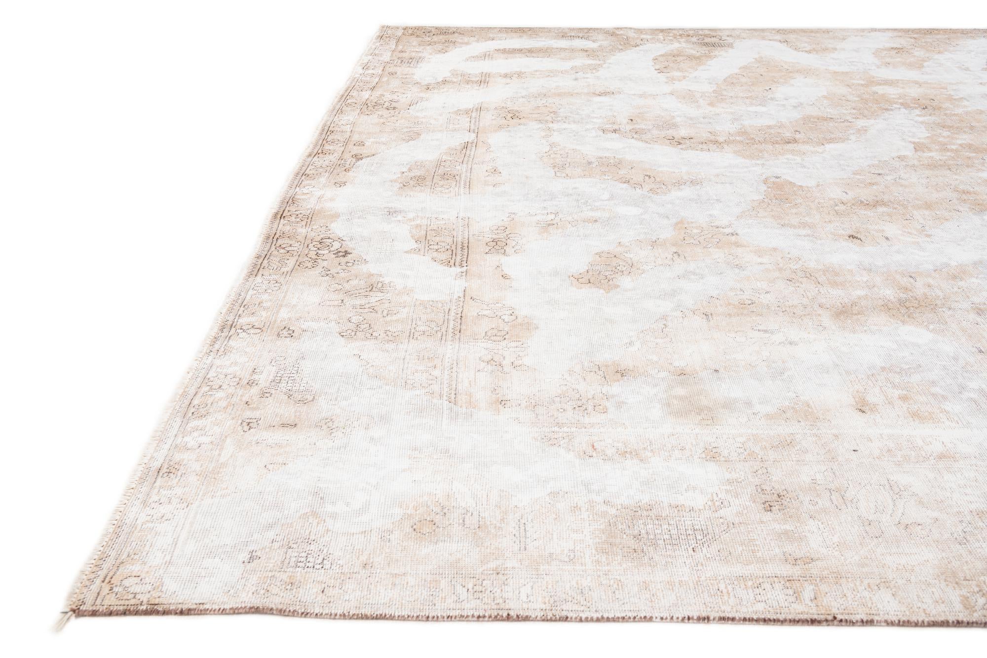 9' 3 x 12' 2 Hand Knotted Ultra Vintage Persian Wool Rug