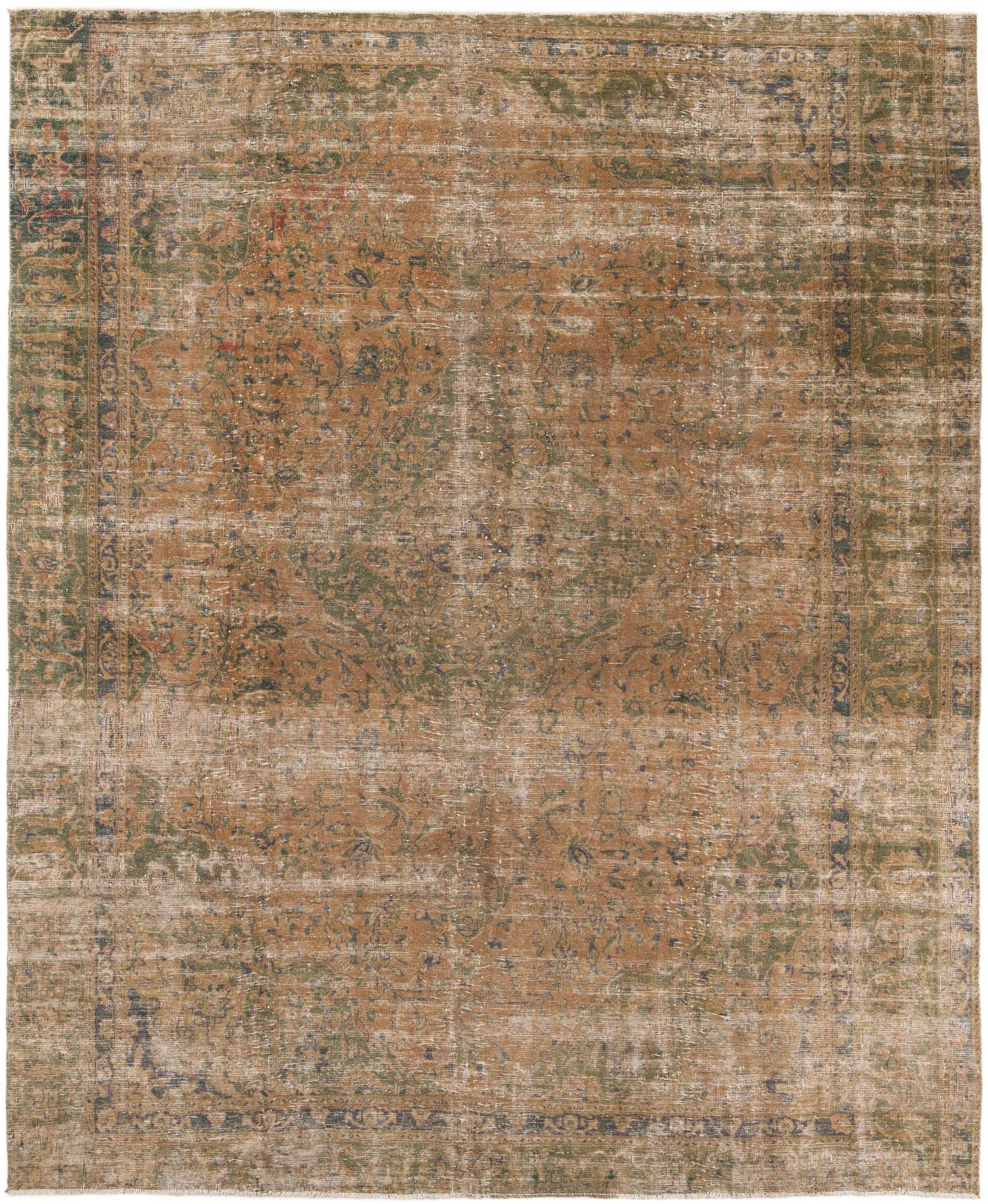 8' 10 x 10' 10 Hand Knotted Ultra Vintage Persian Wool Rug