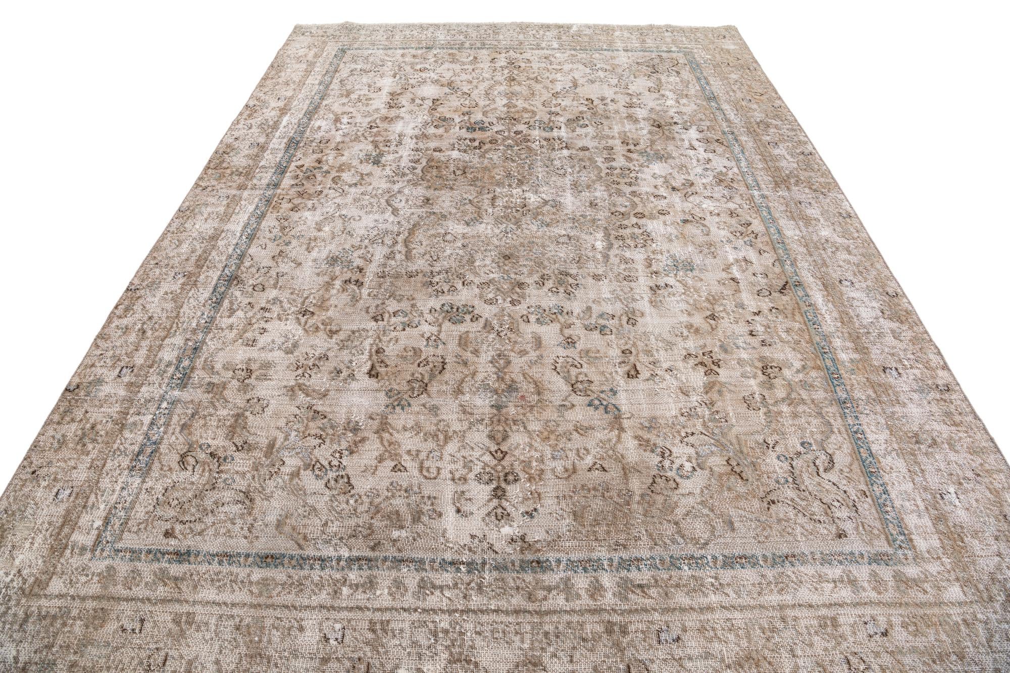 7' x 10' 1 Hand Knotted Ultra Vintage Persian Wool Rug