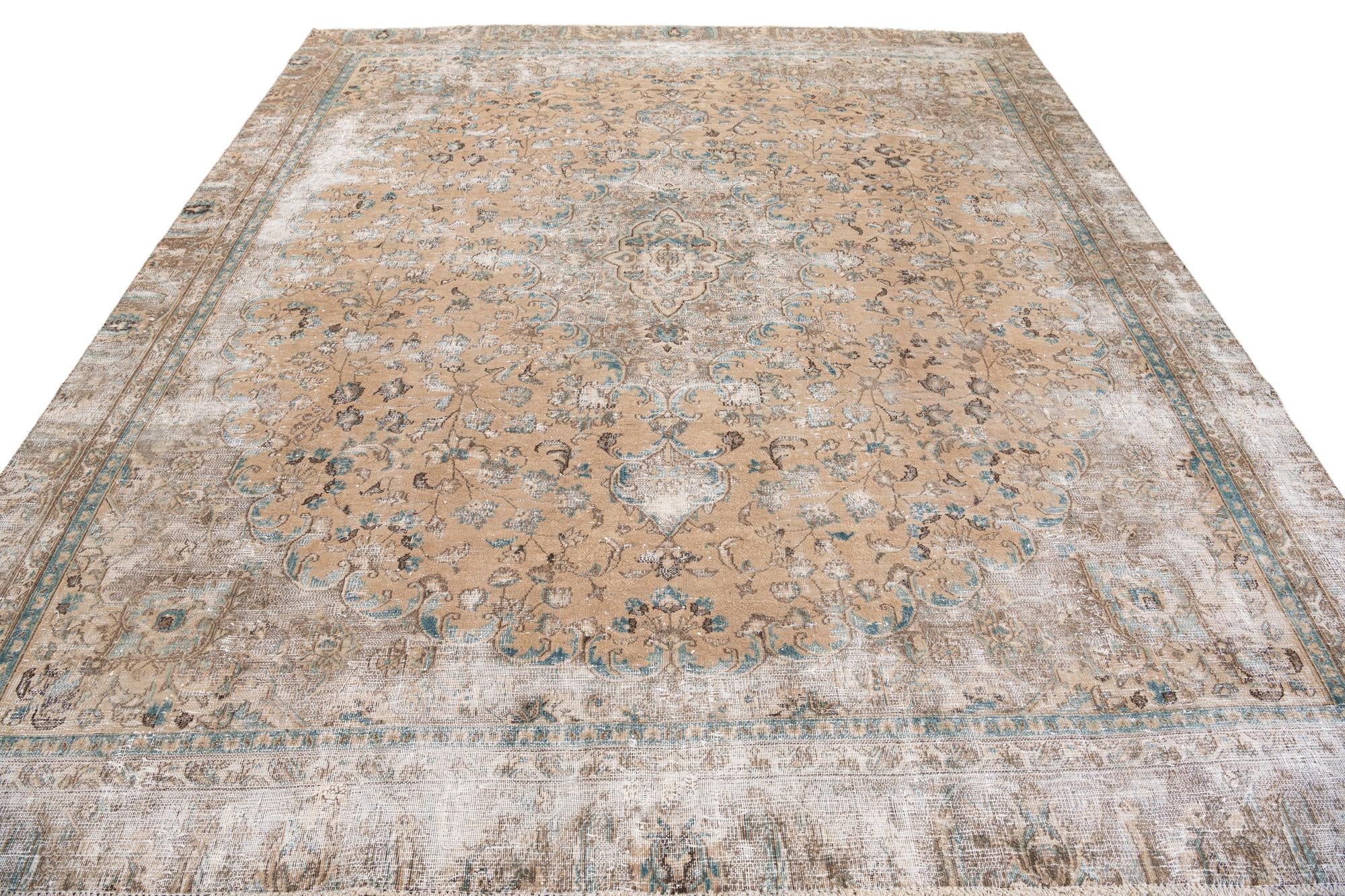 255cm x 295cm Hand Knotted Ultra Vintage Persian Wool Rug