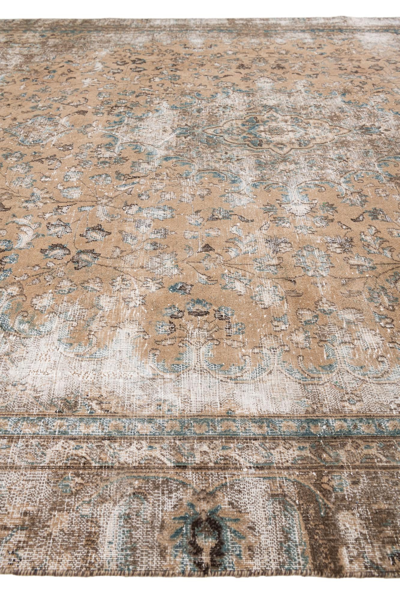 255cm x 295cm Hand Knotted Ultra Vintage Persian Wool Rug