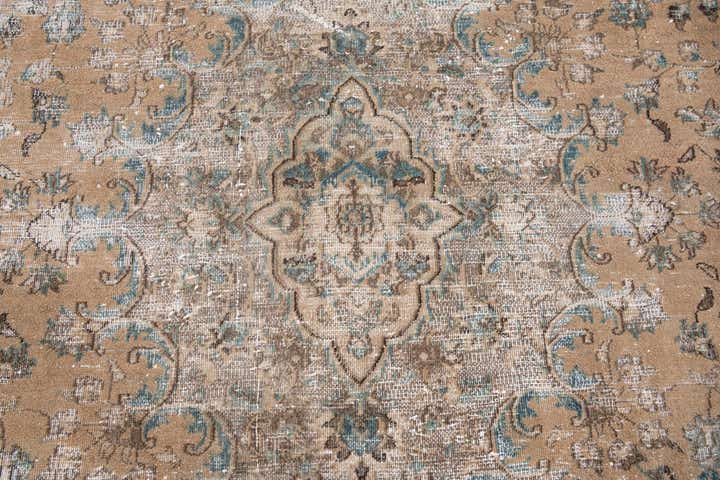 255cm x 295cm Hand Knotted Ultra Vintage Persian Wool Rug