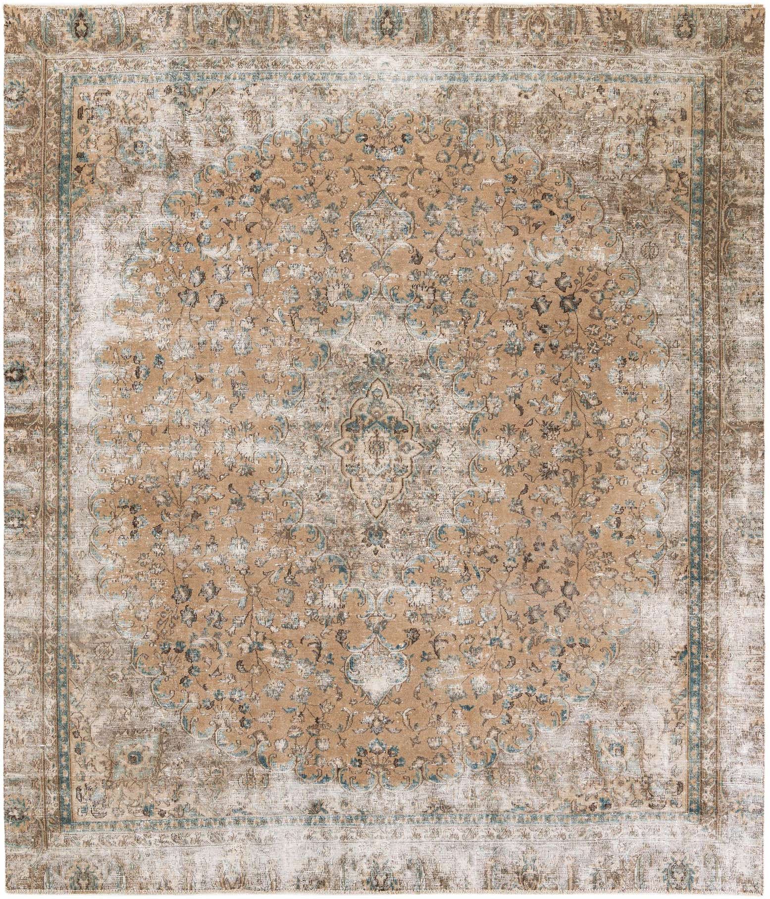 255cm x 295cm Hand Knotted Ultra Vintage Persian Wool Rug