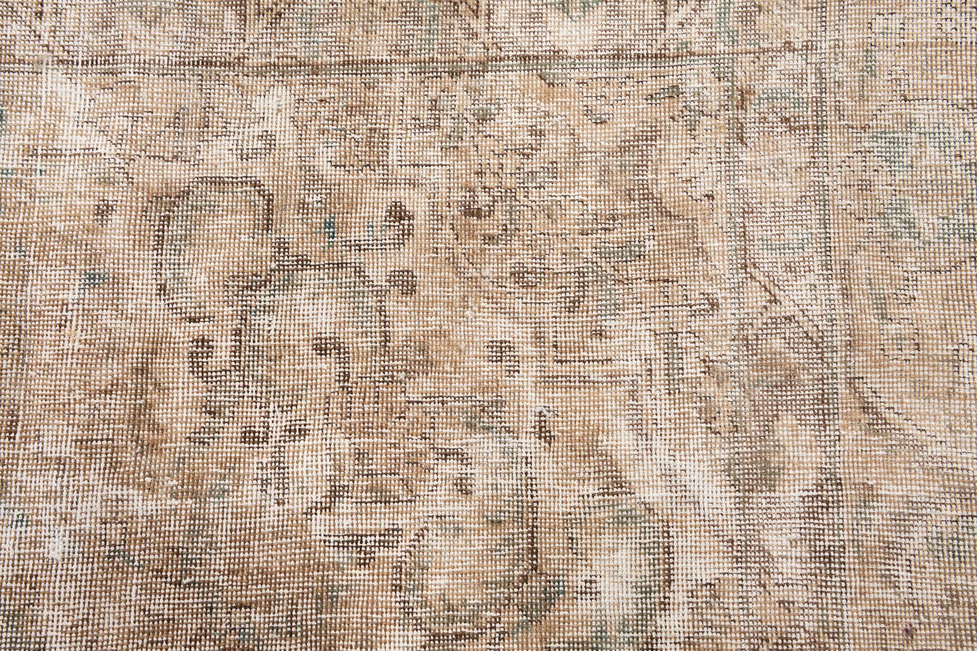 9' x 12' 6 Hand Knotted Ultra Vintage Persian Wool Rug