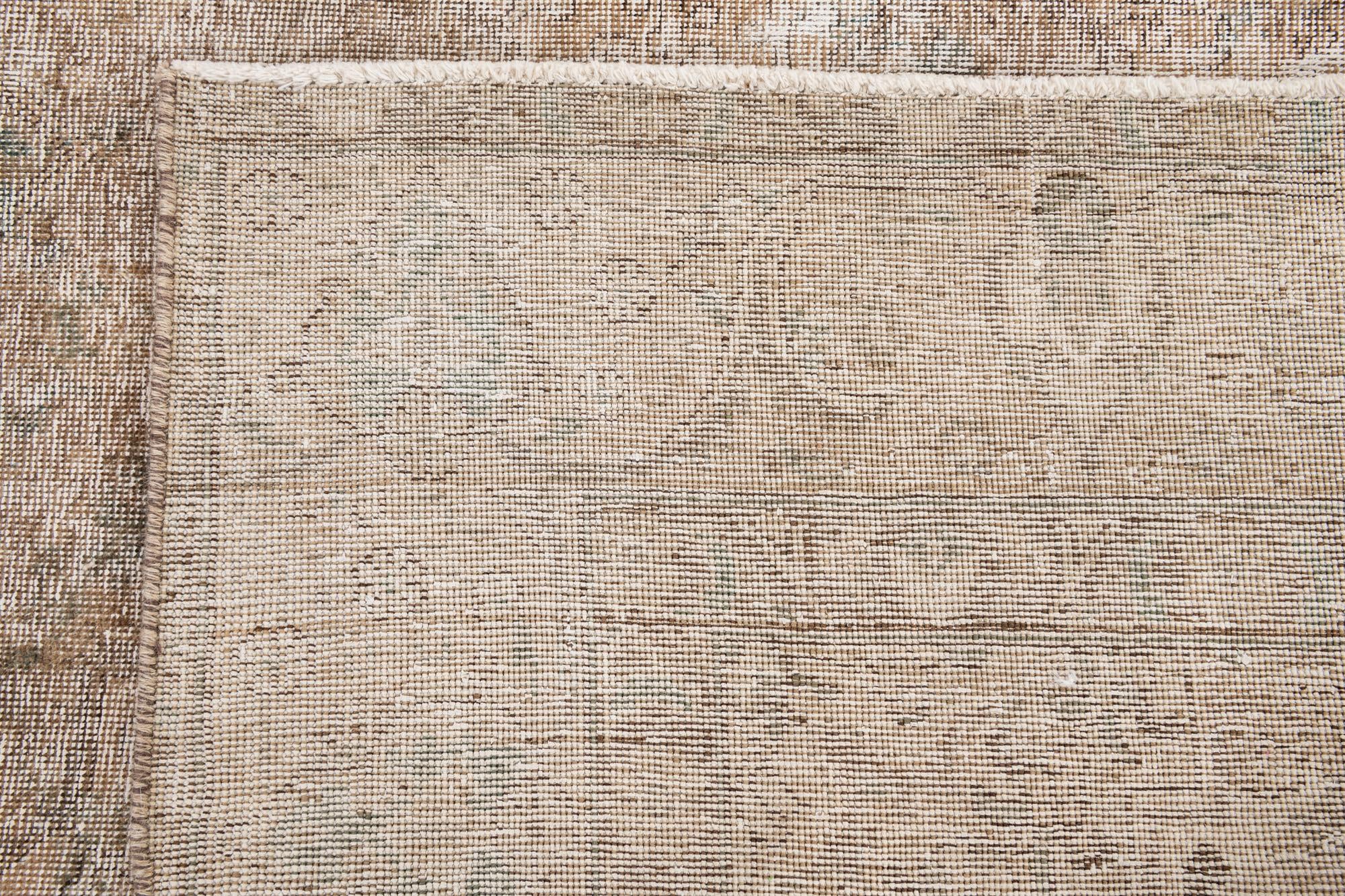 9' x 12' 6 Hand Knotted Ultra Vintage Persian Wool Rug