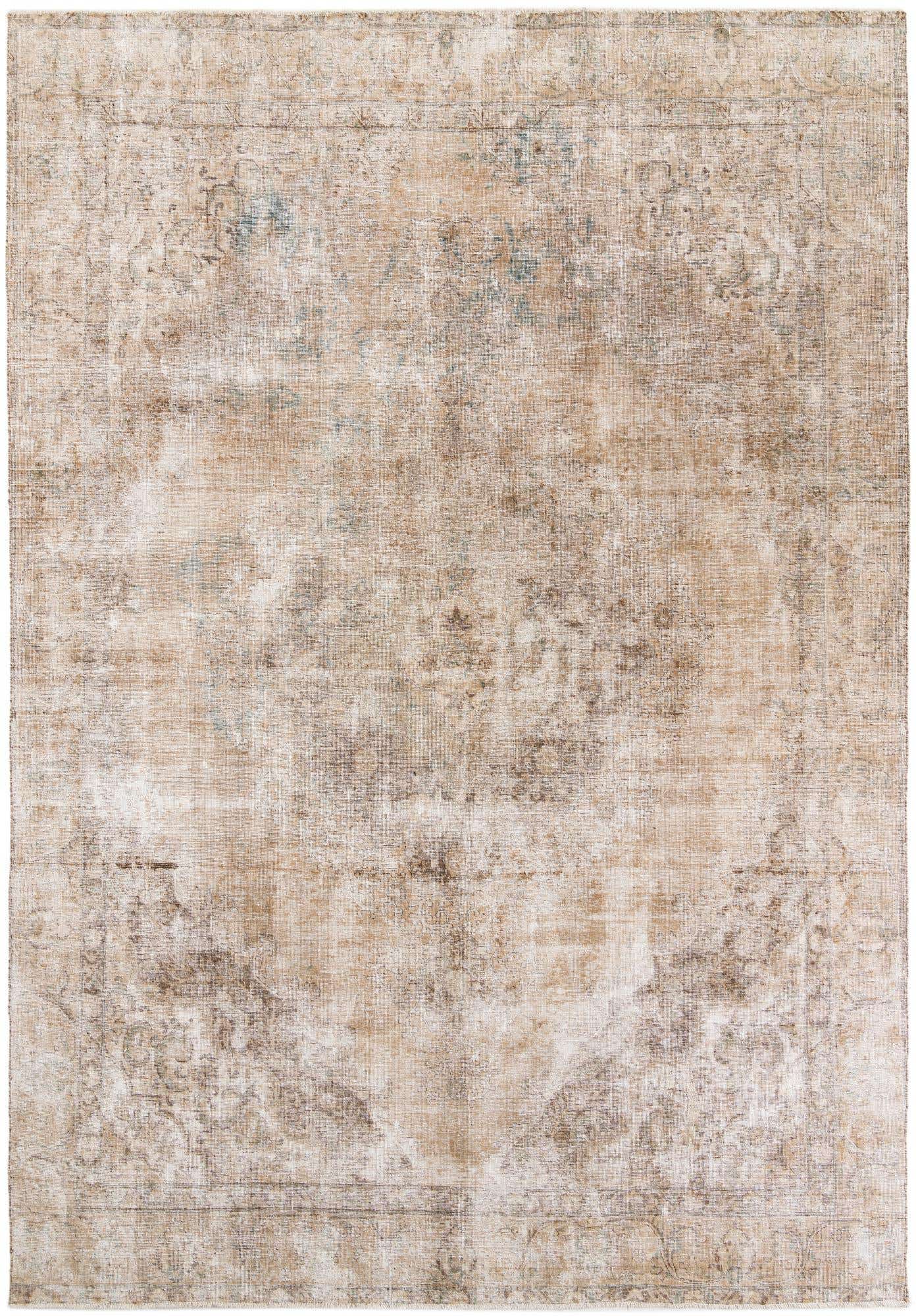 9' x 12' 6 Hand Knotted Ultra Vintage Persian Wool Rug