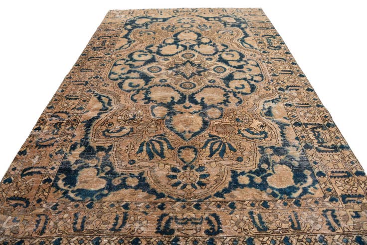 Detail image of 6' 9 x 10' Hand Knotted Ultra Vintage Persian Wool Rug