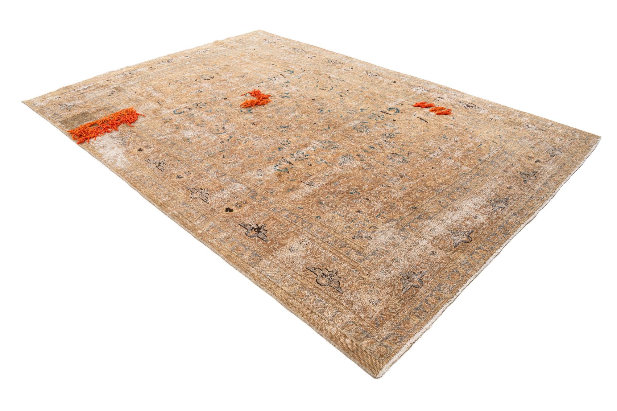7' 8 x 11' Hand Knotted Ultra Vintage Persian Wool Rug