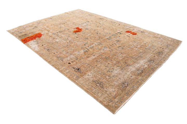 7' 8 x 11' Hand Knotted Ultra Vintage Persian Wool Rug