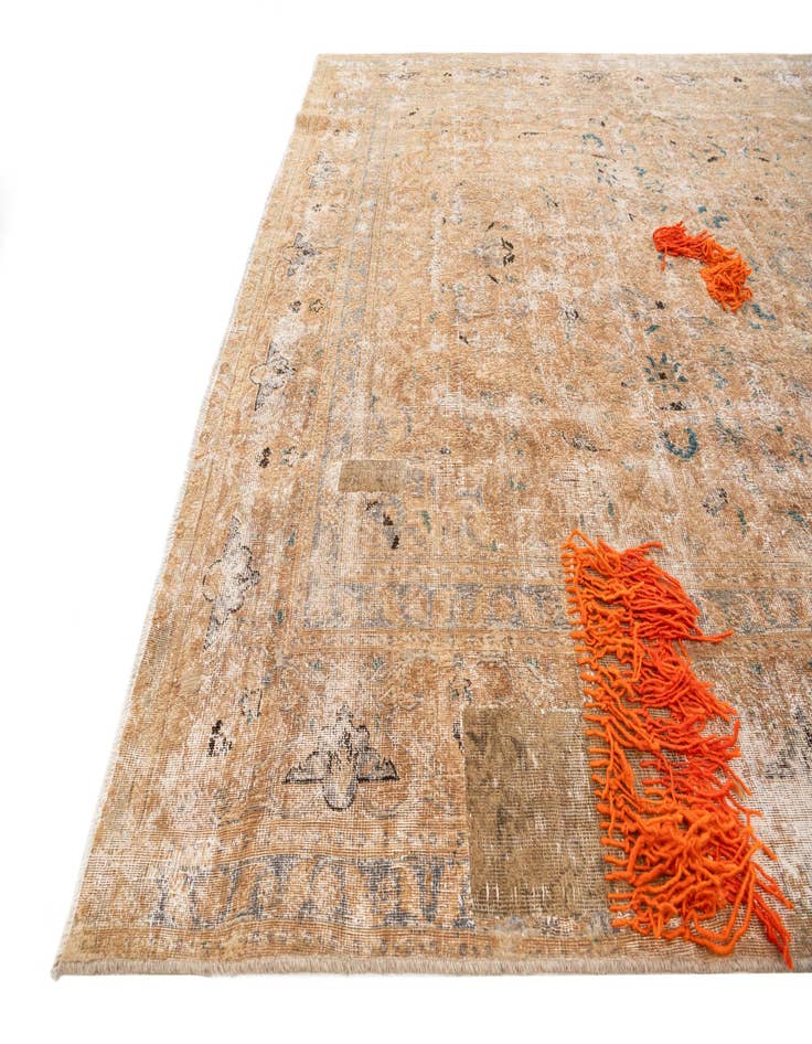 Detail image of 7' 8 x 11'  Hand Knotted Ultra Vintage Persian Wool Rug