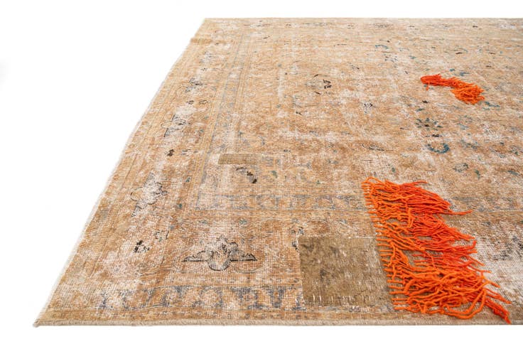 Detail image of 7' 8 x 11' Hand Knotted Ultra Vintage Persian Wool Rug