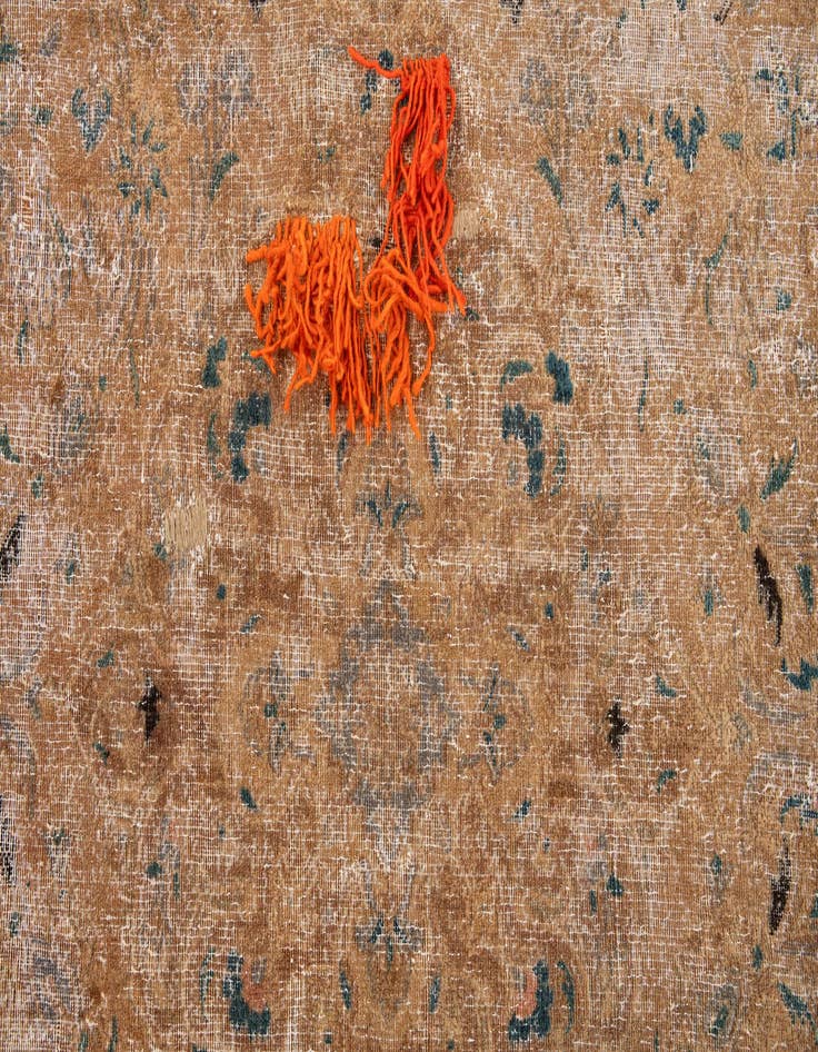 Detail image of 7' 8 x 11'  Hand Knotted Ultra Vintage Persian Wool Rug
