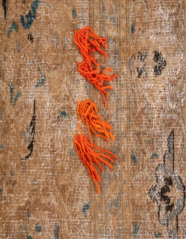 Detail image of 7' 8 x 11'  Hand Knotted Ultra Vintage Persian Wool Rug