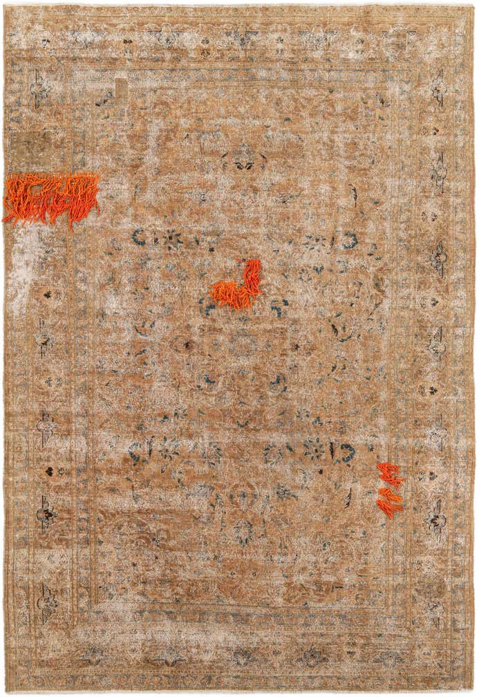 7' 8 x 11' Hand Knotted Ultra Vintage Persian Wool Rug