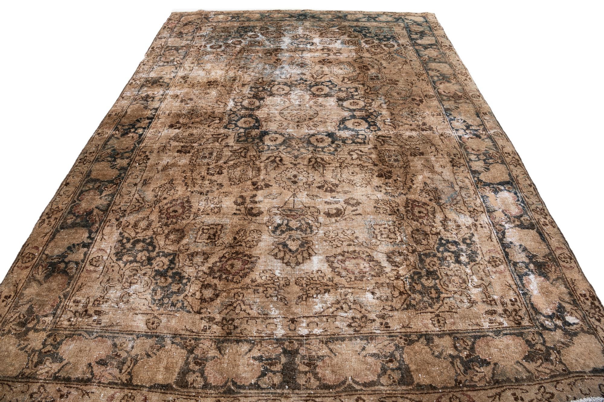 6' 8 x 9' 7 Hand Knotted Ultra Vintage Persian Wool Rug