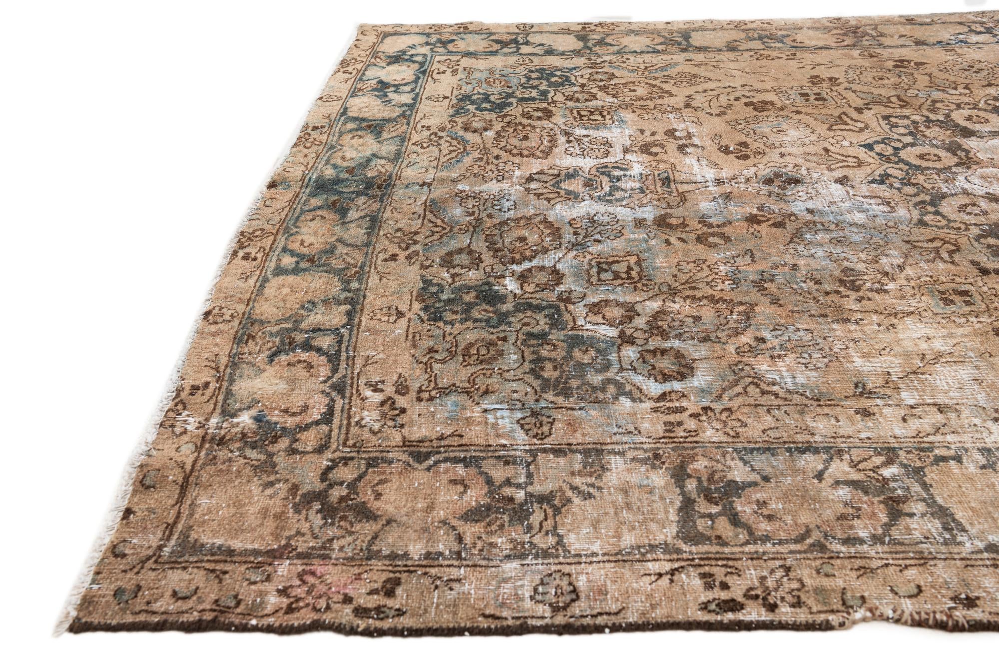 6' 8 x 9' 7 Hand Knotted Ultra Vintage Persian Wool Rug