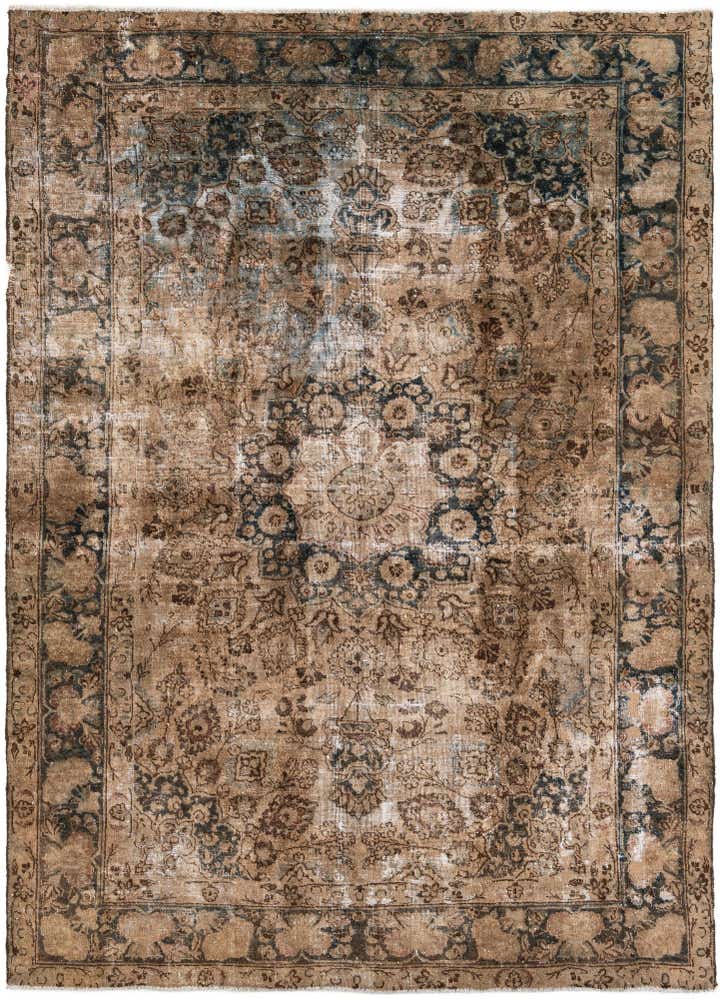 6' 8 x 9' 7 Hand Knotted Ultra Vintage Persian Wool Rug