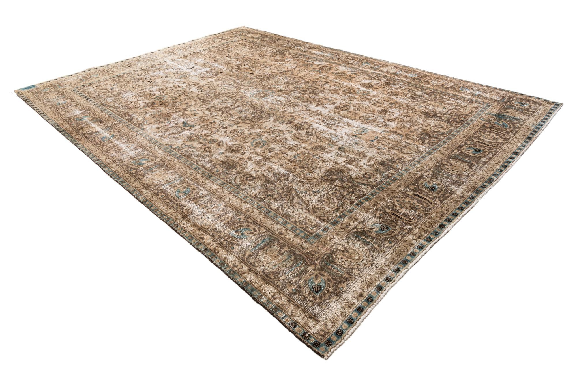 9' 5 x 12' 3 Hand Knotted Ultra Vintage Persian Wool Rug