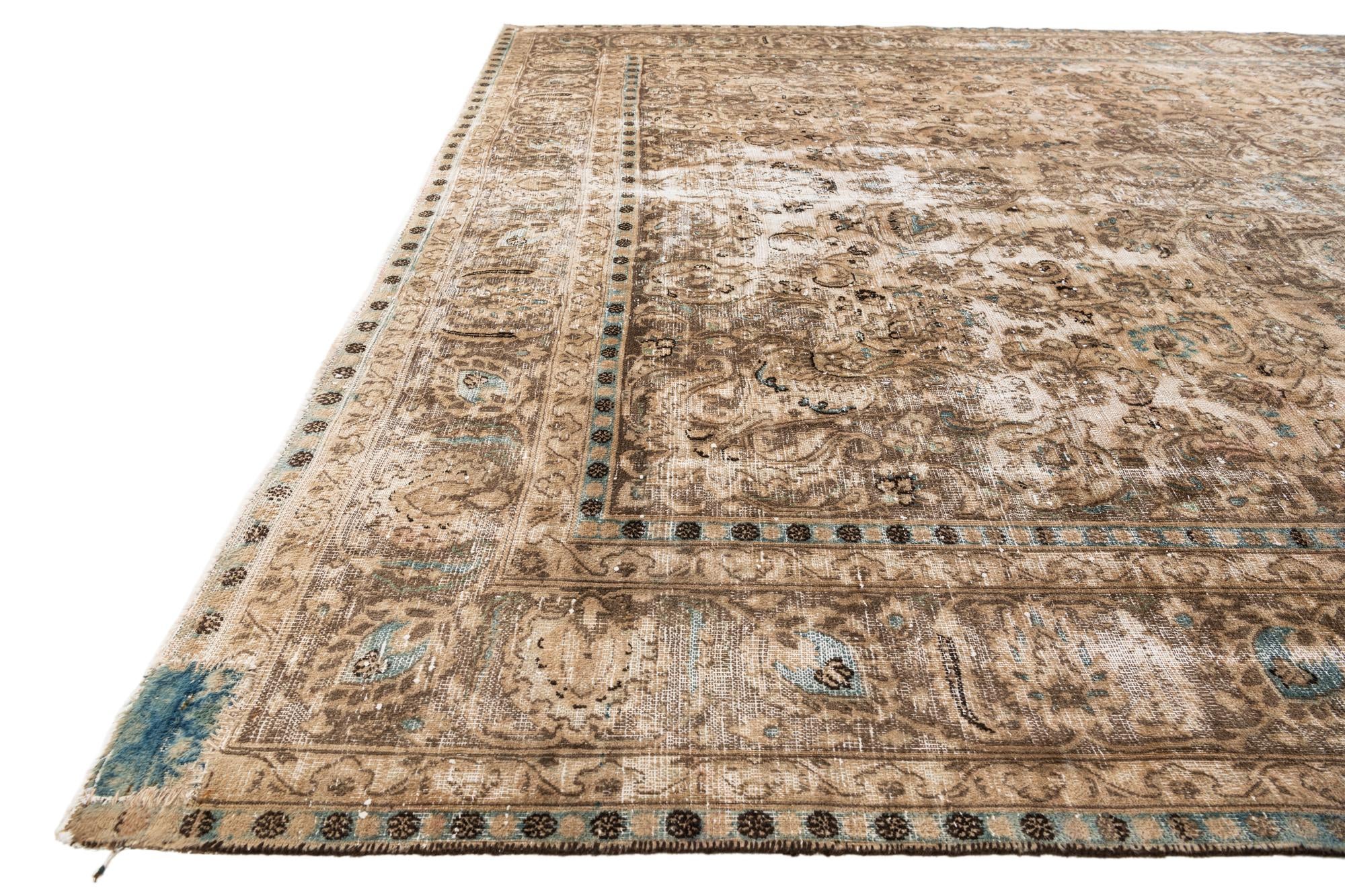 9' 5 x 12' 3 Hand Knotted Ultra Vintage Persian Wool Rug