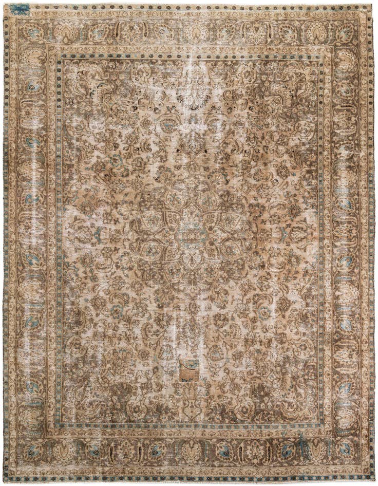 Detail image of 9' 5 x 12' 3 Hand Knotted Ultra Vintage Persian Wool Rug