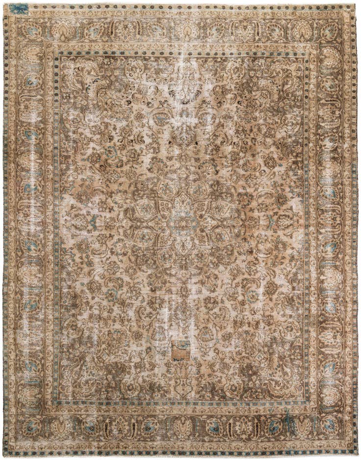 Detail image of 9' 5 x 12' 3 Hand Knotted Ultra Vintage Persian Wool Rug