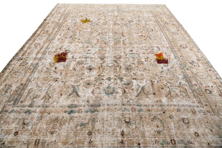 Detail image of 9' 7 x 12' 5 Hand Knotted Ultra Vintage Persian Wool Rug