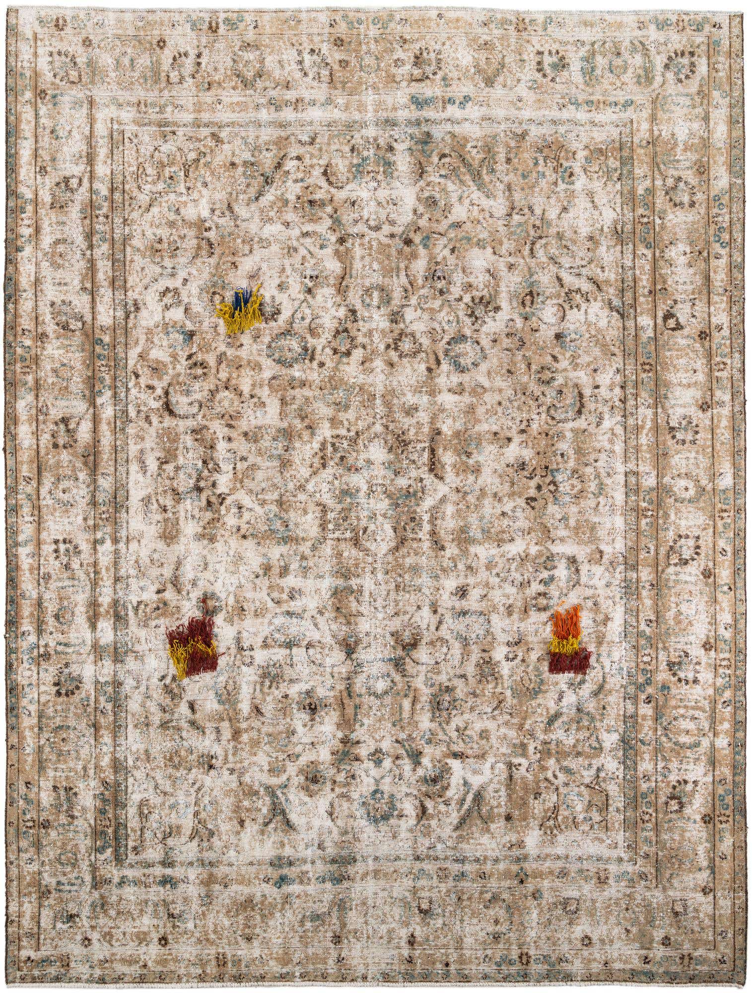 9' 7 x 12' 5 Hand Knotted Ultra Vintage Persian Wool Rug