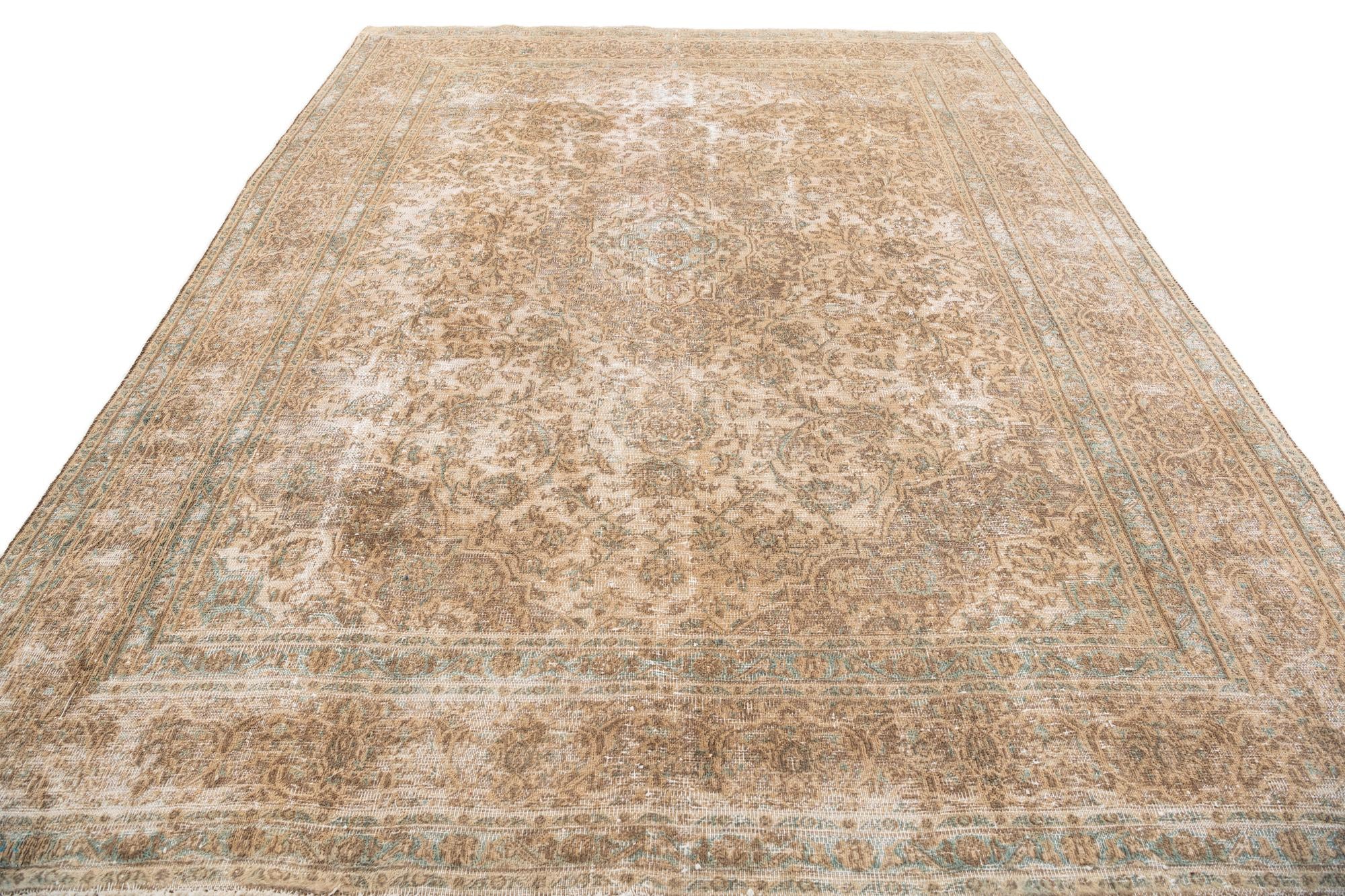 8' x 10' 7 Hand Knotted Ultra Vintage Persian Wool Rug