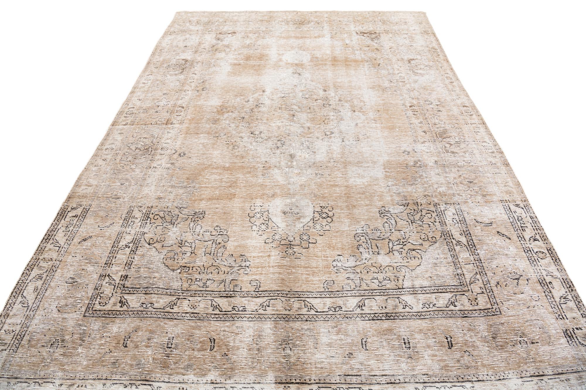 6' 5 x 9' 8 Hand Knotted Ultra Vintage Persian Wool Rug