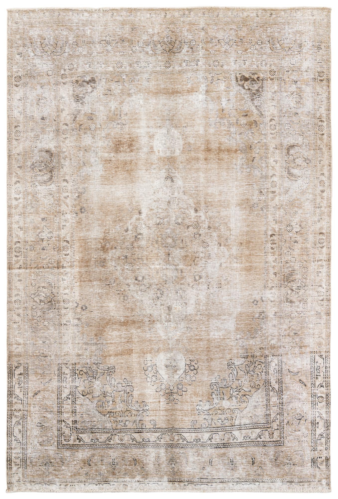 6' 5 x 9' 8 Hand Knotted Ultra Vintage Persian Wool Rug