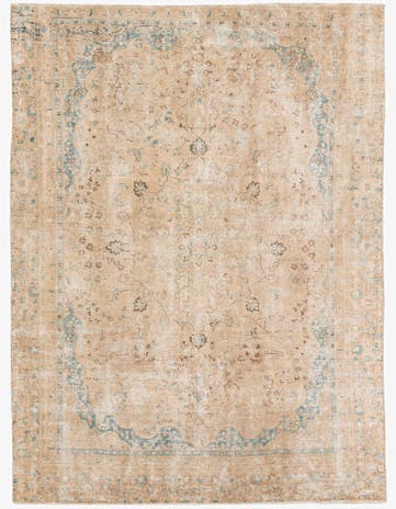 8' 1 x 11' Hand Knotted Ultra Vintage Persian Wool Rug